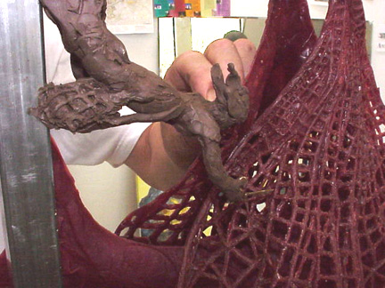 Anton working on the model