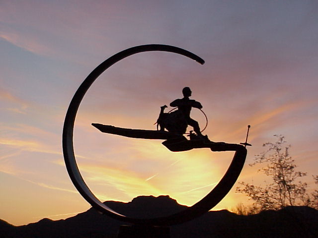 An intricate bronze set against the AZ evening sky